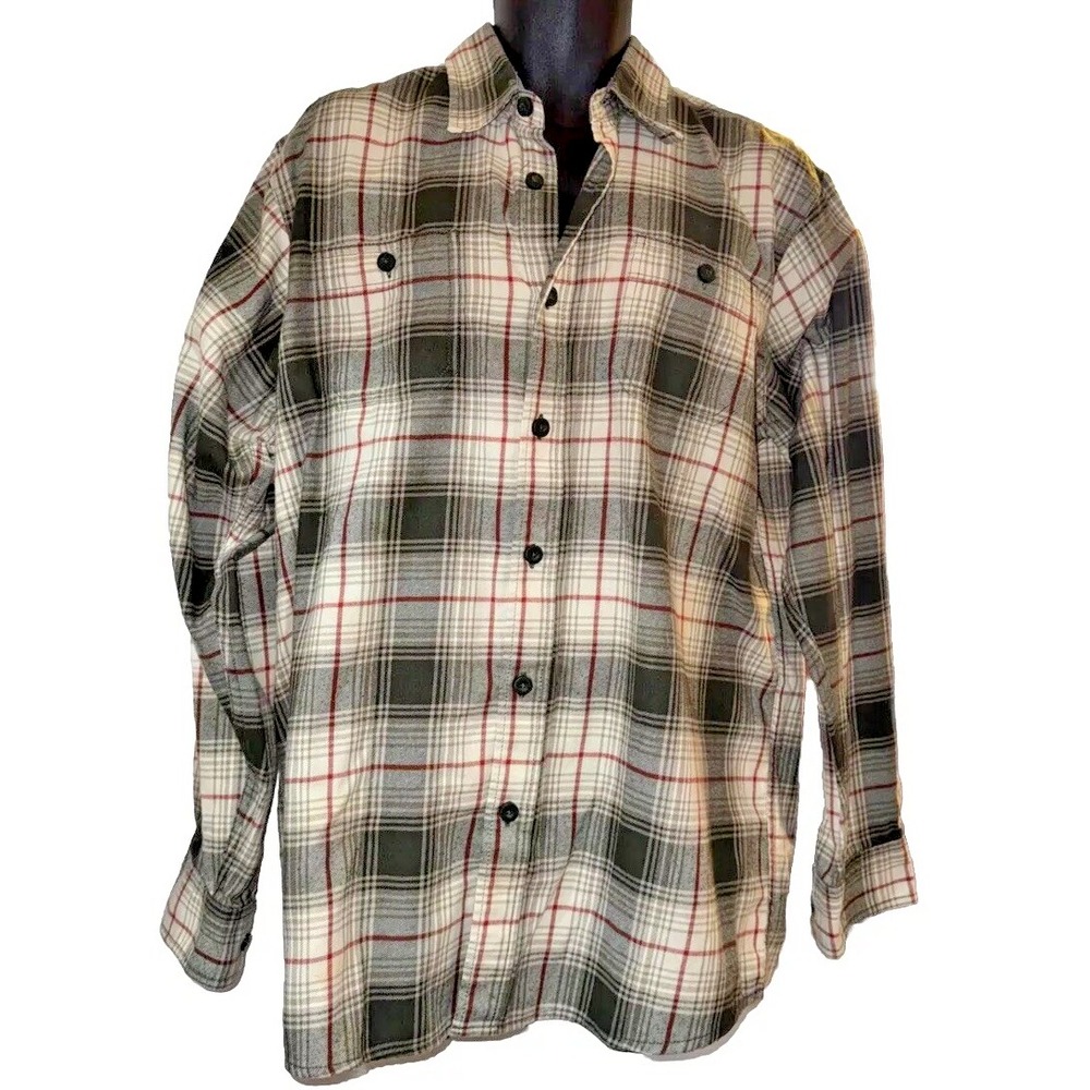 Wrangler Authentics Men's LT Plaid Flannel Shirt Long Sleeve Cotton Blend